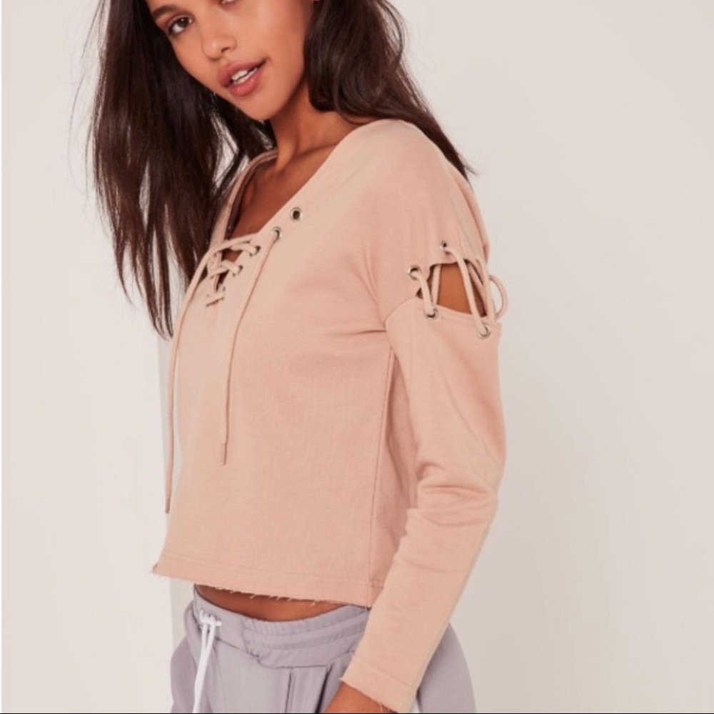 Missguided Lace-Up Lounge Pullover